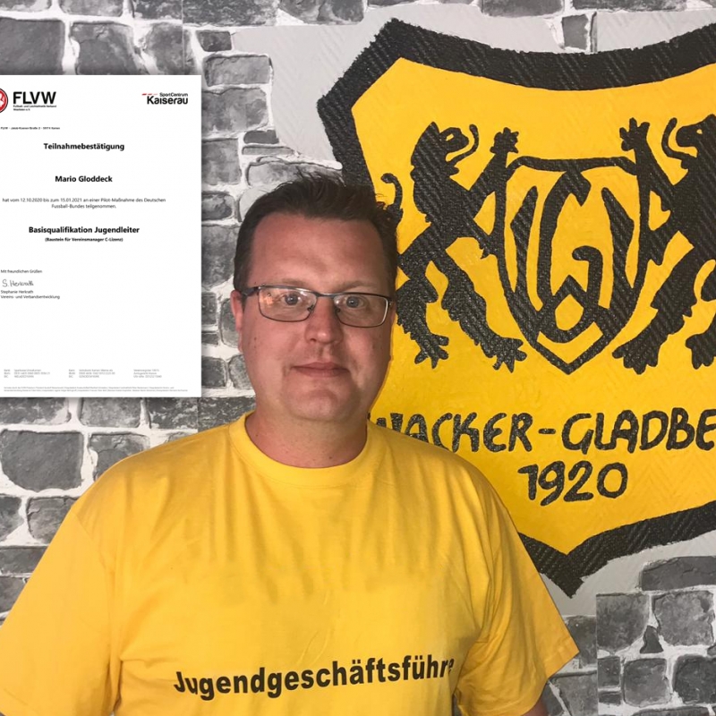 Weiterbildung unseres Jugendleiters Mario Gloddeck - Wacker Gladbeck